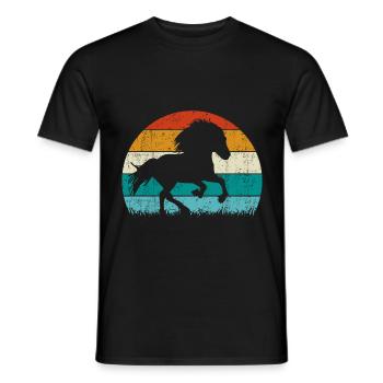 Islandpferd Tölt Retro Vintage - T-shirt homme - noir - Devant - AI Model Male 178 light (178cm)