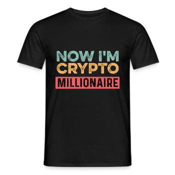 Crypto Millionnaire. Poison pour personne riche - T-shirt homme - noir - Devant - AI Model Male 178 light (178cm)