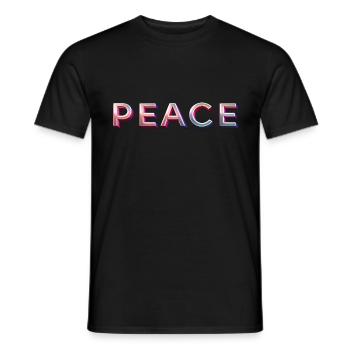 PEACE – Typografie als Ausdruck von Freiheit und H - Männer T-Shirt - Schwarz - Vorne - AI Model Male 178 light (178cm)