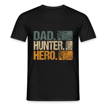 Chasseur Père Papa Hero Sprüch Drôle Rétro Style - T-shirt homme - noir - Devant - AI Model Male 178 light (178cm)
