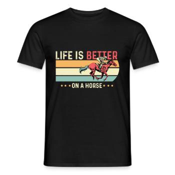 Better on horse rider poison - Men's T-Shirt - black - Front - AI Model Male 178 light (178cm)