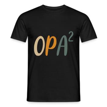 Opa hoch 2 Zweifacher zwei 2 Enkelkindern - Männer T-Shirt - Schwarz - Vorne - AI Model Male 178 light (178cm)