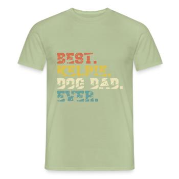 Chien Kelpie australien Papa Disant Vintage - T-shirt homme - vert sauge - Devant - AI Model Male 178 light (178cm)