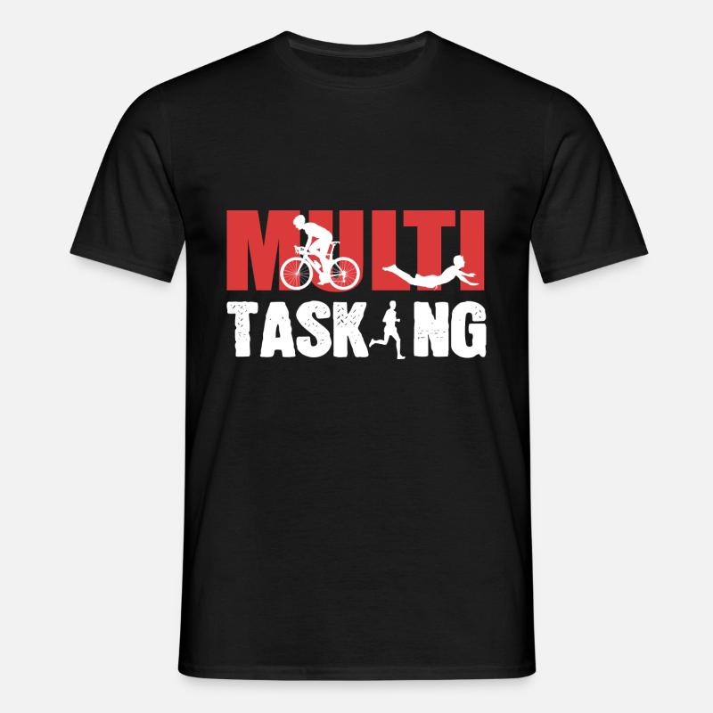 Multitasking Radfahrer Gift - Männer T-Shirt - Schwarz