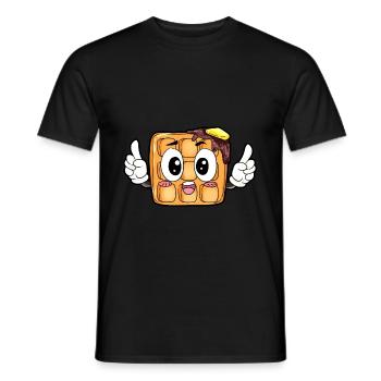 Gaufres Manger Gourmet Cadeau - T-shirt homme - noir - Devant - AI Model Male 178 light (178cm)