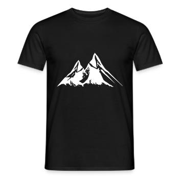 Mountains icon silhouette Alps - Men's T-Shirt - black - Front - AI Model Male 178 light (178cm)