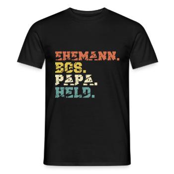 BGS Hund Papa Spruch Retro Lustig - Männer T-Shirt - Schwarz - Vorne - AI Model Male 178 light (178cm)