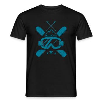 Masque de ski des montagnes en hiver - T-shirt homme - noir - Devant - AI Model Male 178 light (178cm)