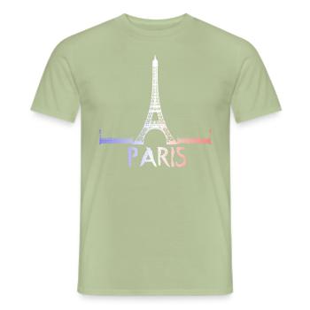 Paris Eiffel Tower holiday France gift - Men's T-Shirt - sage - Front - AI Model Male 178 light (178cm)