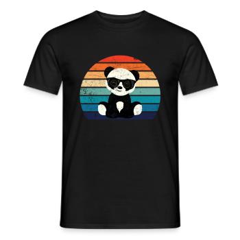 Panda avec des lunettes de soleil - T-shirt homme - noir - Devant - AI Model Male 178 light (178cm)