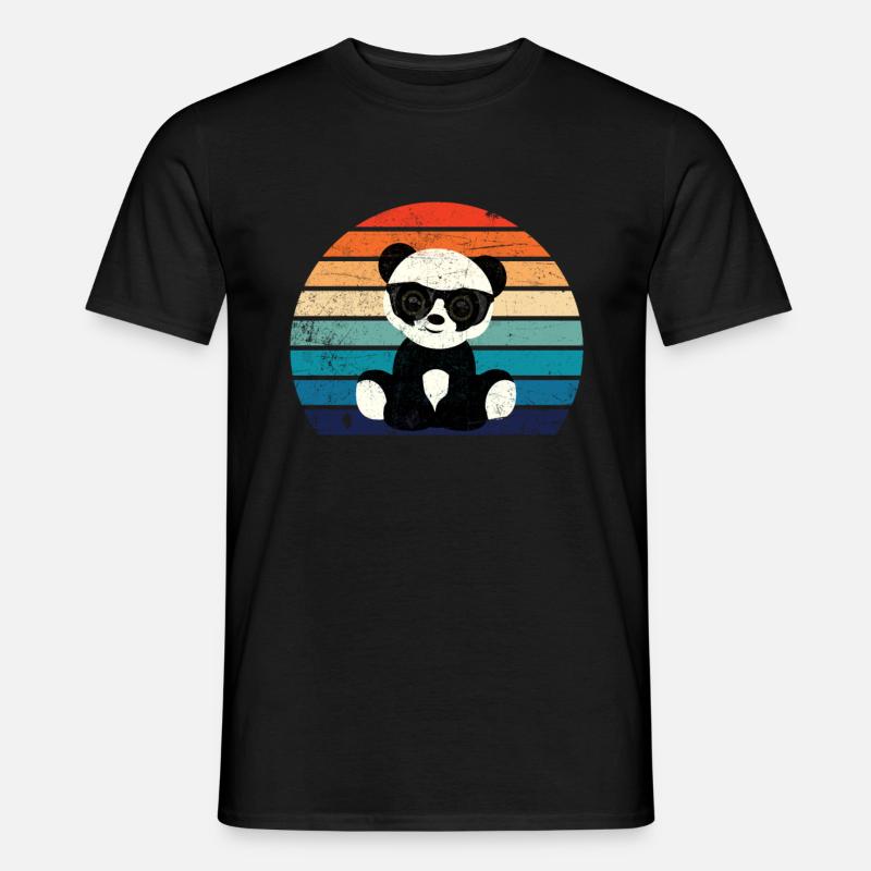 Panda mit Sonnenbrille - Männer T-Shirt - Schwarz