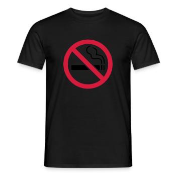 No smoking - smoking prohibited - Men's T-Shirt - black - Front - AI Model Male 178 light (178cm)