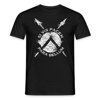 Si Vis Pacem Para Bellum - Sparta - Männer T-Shirt - Schwarz - Vorne - AI Model Male 178 light (178cm)