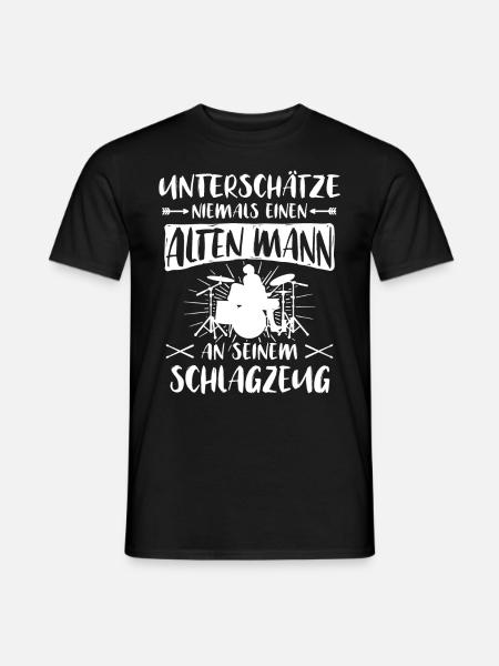 Schlagzeug Sprüche Schlagzeuger unterschätze Drums - Männer T-Shirt - Schwarz