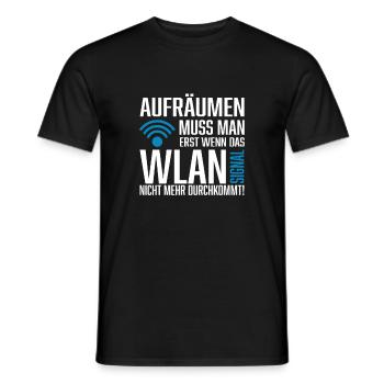 Wlan signal Spruch Nerd - Männer T-Shirt - Schwarz - Vorne - AI Model Male 178 light (178cm)
