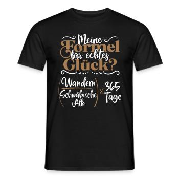 Echtes Glück - Wandern durch die Schwäbische Alb - Männer T-Shirt - Schwarz - Vorne - AI Model Male 178 light (178cm)