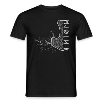 Le marteau de Thor avec flash - Mjölnir - T-shirt homme - noir - Devant - AI Model Male 178 light (178cm)