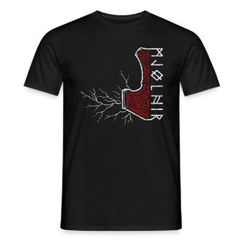Le marteau de Thor avec flash - Mjölnir - T-shirt homme - noir - Devant - AI Model Male 178 light (178cm)