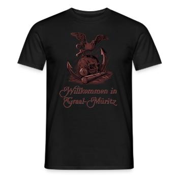 Möwe auf Schädel - Ostseeheilbad Graal-Müritz - Männer T-Shirt - Schwarz - Vorne - AI Model Male 178 light (178cm)