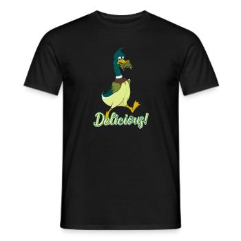 Delicious Snails - Laufenten - Men's T-Shirt - black - Front - AI Model Male 178 light (178cm)
