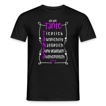 Tanja - beste Tante - Männer T-Shirt - Schwarz - Vorne - AI Model Male 178 light (178cm)