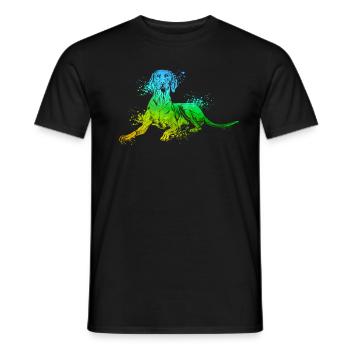 Magyar Vizsla coloré - T-shirt homme - noir - Devant - AI Model Male 178 light (178cm)
