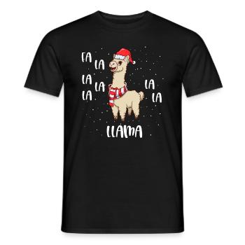 Weihnachtslama - Fa La La Llama - Männer T-Shirt - Schwarz - Vorne - AI Model Male 178 light (178cm)