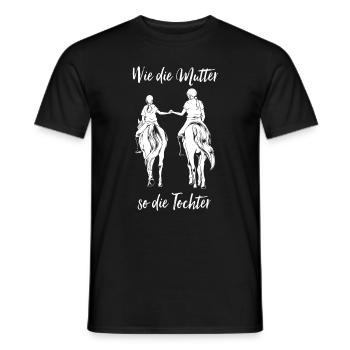 Pferd reiten - Mama und Tochter - Männer T-Shirt - Schwarz - Vorne - AI Model Male 178 light (178cm)