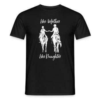 Monter à cheval - maman et fille - T-shirt homme - noir - Devant - AI Model Male 178 light (178cm)