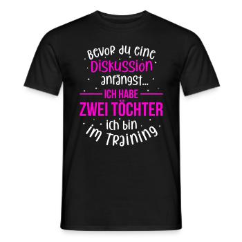 Ich habe zwei Töchter - Mutter und Tochter - Männer T-Shirt - Schwarz - Vorne - AI Model Male 178 light (178cm)