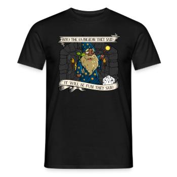 D20 Role-playing game - It will be fun - Well Crap - Men's T-Shirt - black - Front - AI Model Male 178 light (178cm)