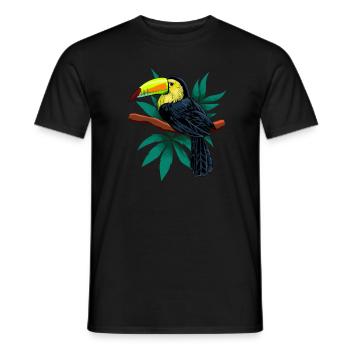 Paradievogel - Dessin d’un toucan - T-shirt homme - noir - Devant - AI Model Male 178 light (178cm)