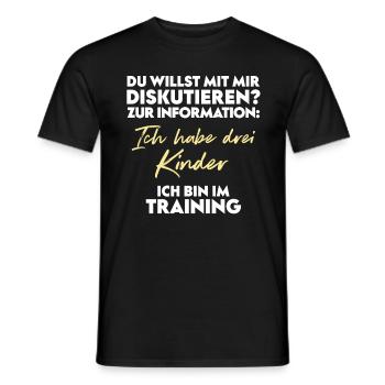 Du willst diskutieren? Vater und Kinder - Männer T-Shirt - Schwarz - Vorne - AI Model Male 178 light (178cm)