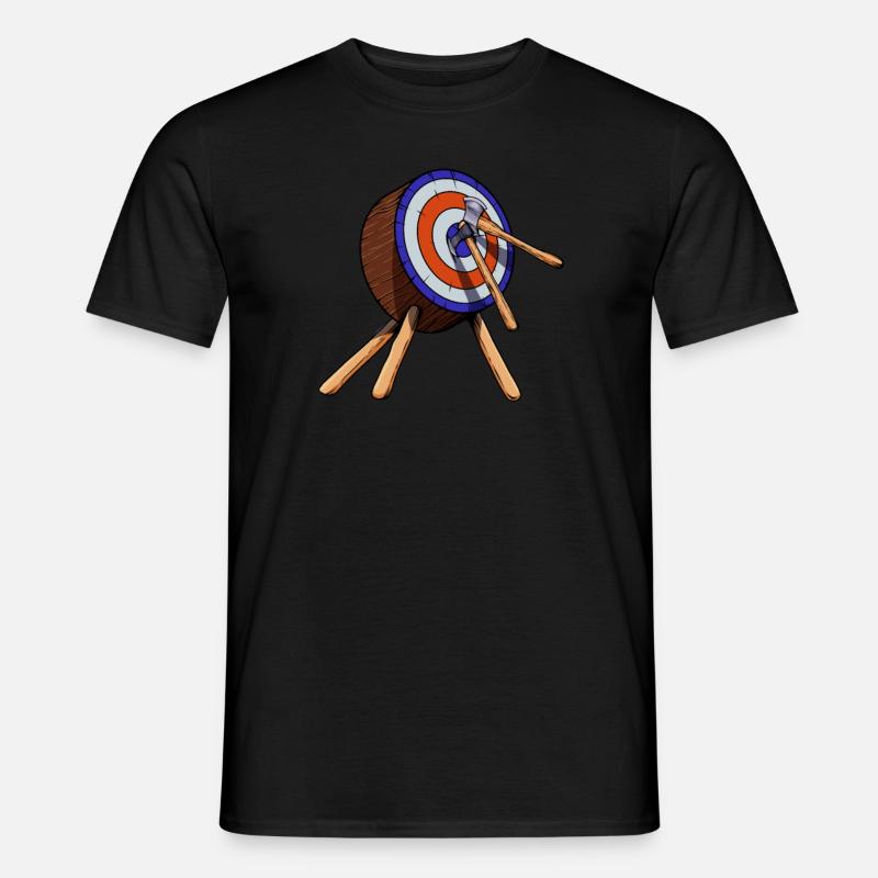 Äxte in Zielscheibe - Axt werfen - Männer T-Shirt - Schwarz