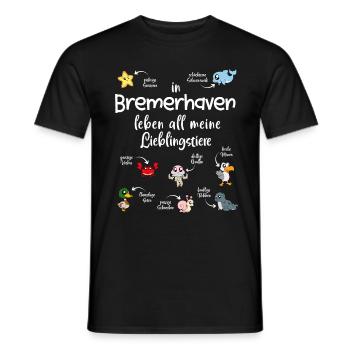 Meine Lieblingstiere in Bremerhaven - Männer T-Shirt - Schwarz - Vorne - AI Model Male 178 light (178cm)