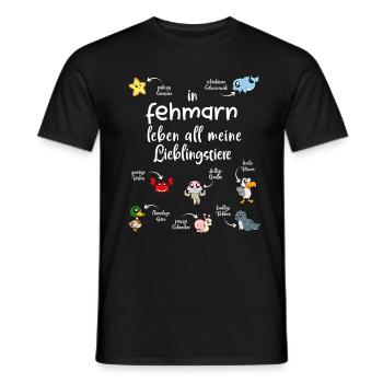Meine Lieblingstiere in Fehmarn - Männer T-Shirt - Schwarz - Vorne - AI Model Male 178 light (178cm)