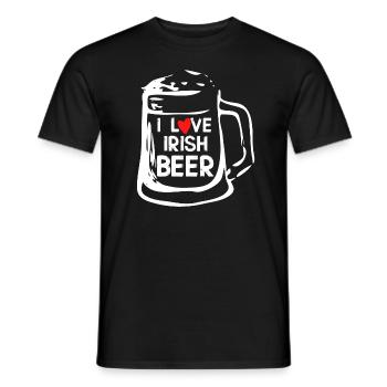 I love The Funny Irish Beer Mug - Men's T-Shirt - black - Front - AI Model Male 178 light (178cm)