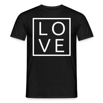 Cool Awesome Love Square Gift Men Women & Kids - Men's T-Shirt - black - Front - AI Model Male 178 light (178cm)