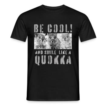 Soyez cool et souriez comme un Quokka (2) - T-shirt homme - noir - Devant - AI Model Male 178 light (178cm)