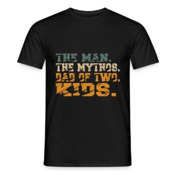 Papa von Zwei Zweites Kind Baby Retro Spruch - Männer T-Shirt - Schwarz - Vorne - AI Model Male 178 light (178cm)