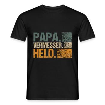 Vermesser Geometer Papa Held Geschenkidee - Männer T-Shirt - Schwarz - Vorne - AI Model Male 178 light (178cm)
