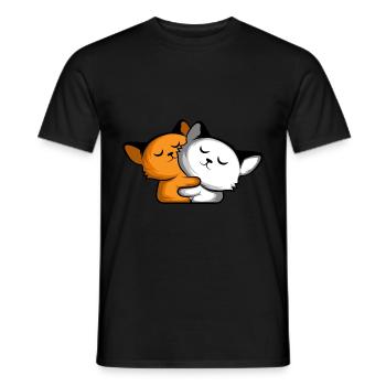 Hug Love Cat Lover and Owner Gift - Men's T-Shirt - black - Front - AI Model Male 178 light (178cm)