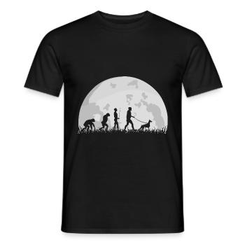Dobermann Dog Owner Evolution Moon Silhouette - Men's T-Shirt - black - Front - AI Model Male 178 light (178cm)