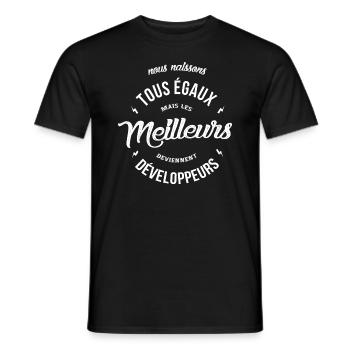 Les meilleurs deviennent développeurs - T-shirt homme - noir - Devant - AI Model Male 178 light (178cm)
