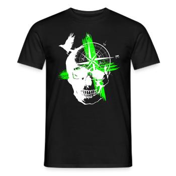 Skull Trash Polka Green - Men's T-Shirt - black - Front - AI Model Male 178 light (178cm)