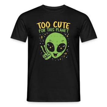 Trop mignon pour cette planète ! Étranger - T-shirt homme - noir - Devant - AI Model Male 178 light (178cm)