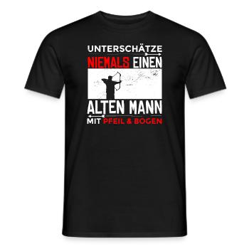 Bogenschießen Bogenschütze Spruch Sportbogen - Männer T-Shirt - Schwarz - Vorne - AI Model Male 178 light (178cm)