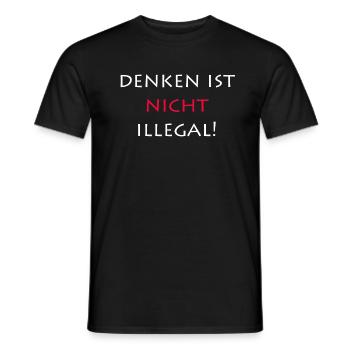 Denken ist nicht illegal - Männer T-Shirt - Schwarz - Vorne - AI Model Male 178 light (178cm)