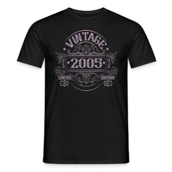 Millésime 2005 Anniversaire Dictons - T-shirt homme - noir - Devant - AI Model Male 178 light (178cm)