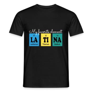 Tableau périodique latina LA TI NA - T-shirt homme - noir - Devant - AI Model Male 178 light (178cm)